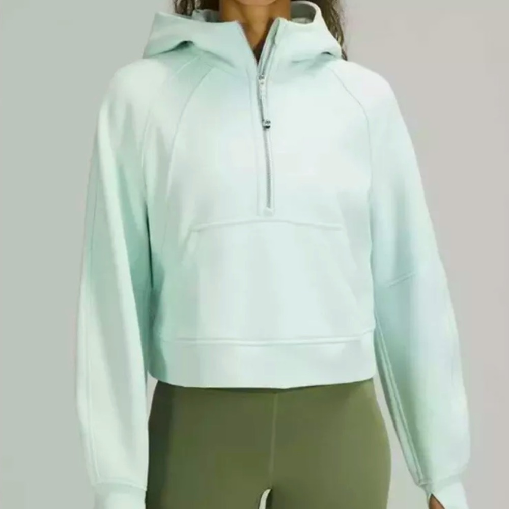 LULULEMON SCUBA OVERSIZED HALF ZIP HOODIE SZ XS/S DELICATE MINT